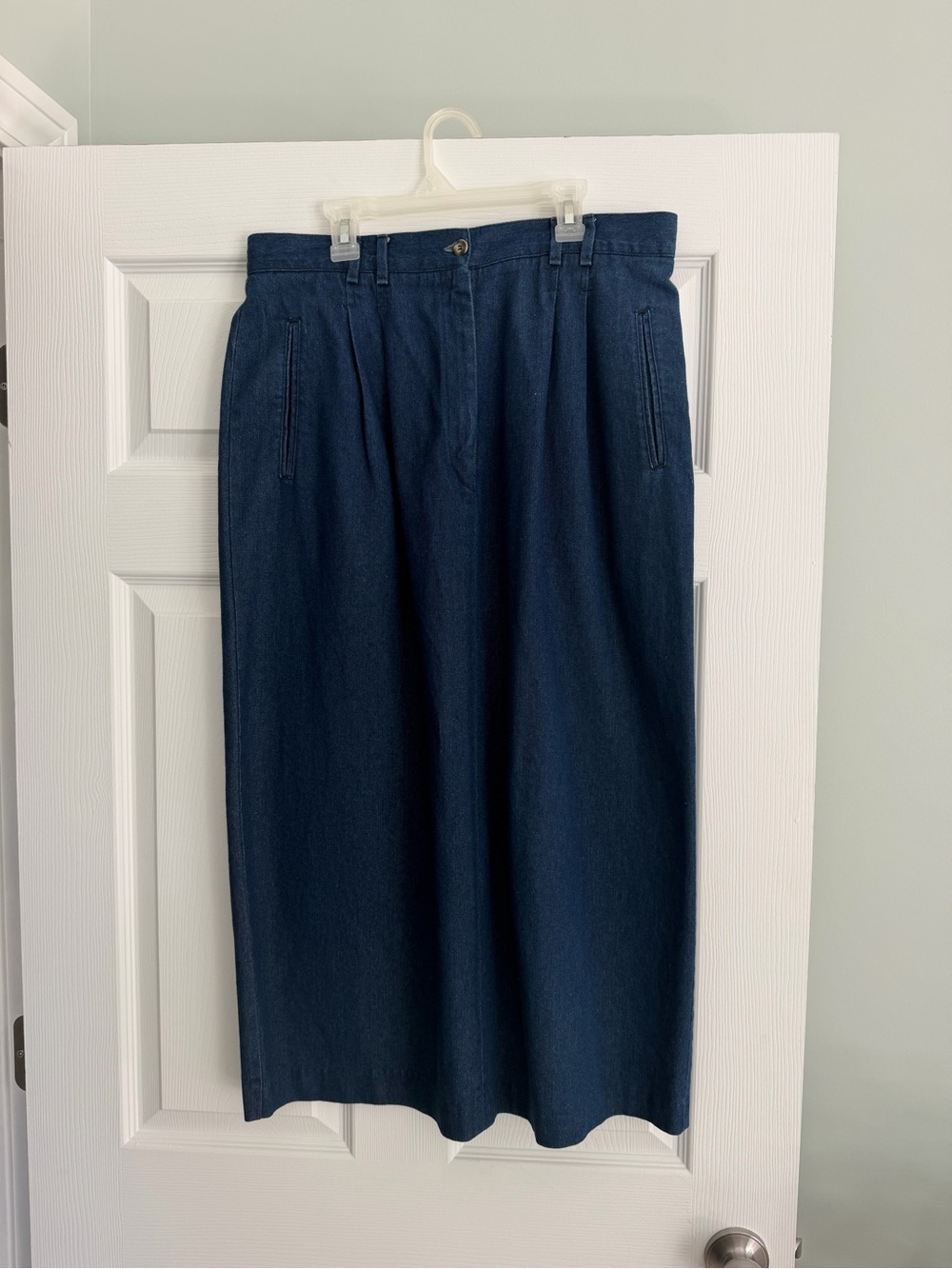 Talbots Dark Blue Denim Midi Skirt